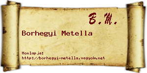 Borhegyi Metella névjegykártya